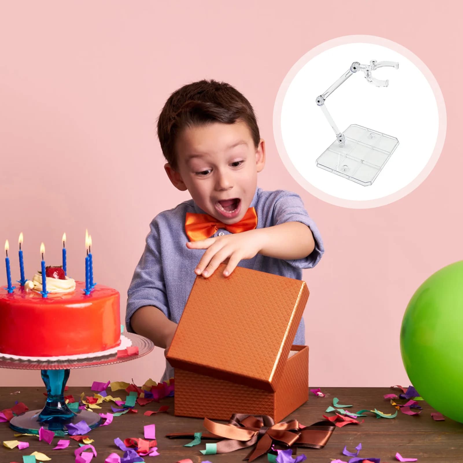Base per action figure con telaio di supporto in plastica robusta e resistente, adatta per regali di compleanno e laurea