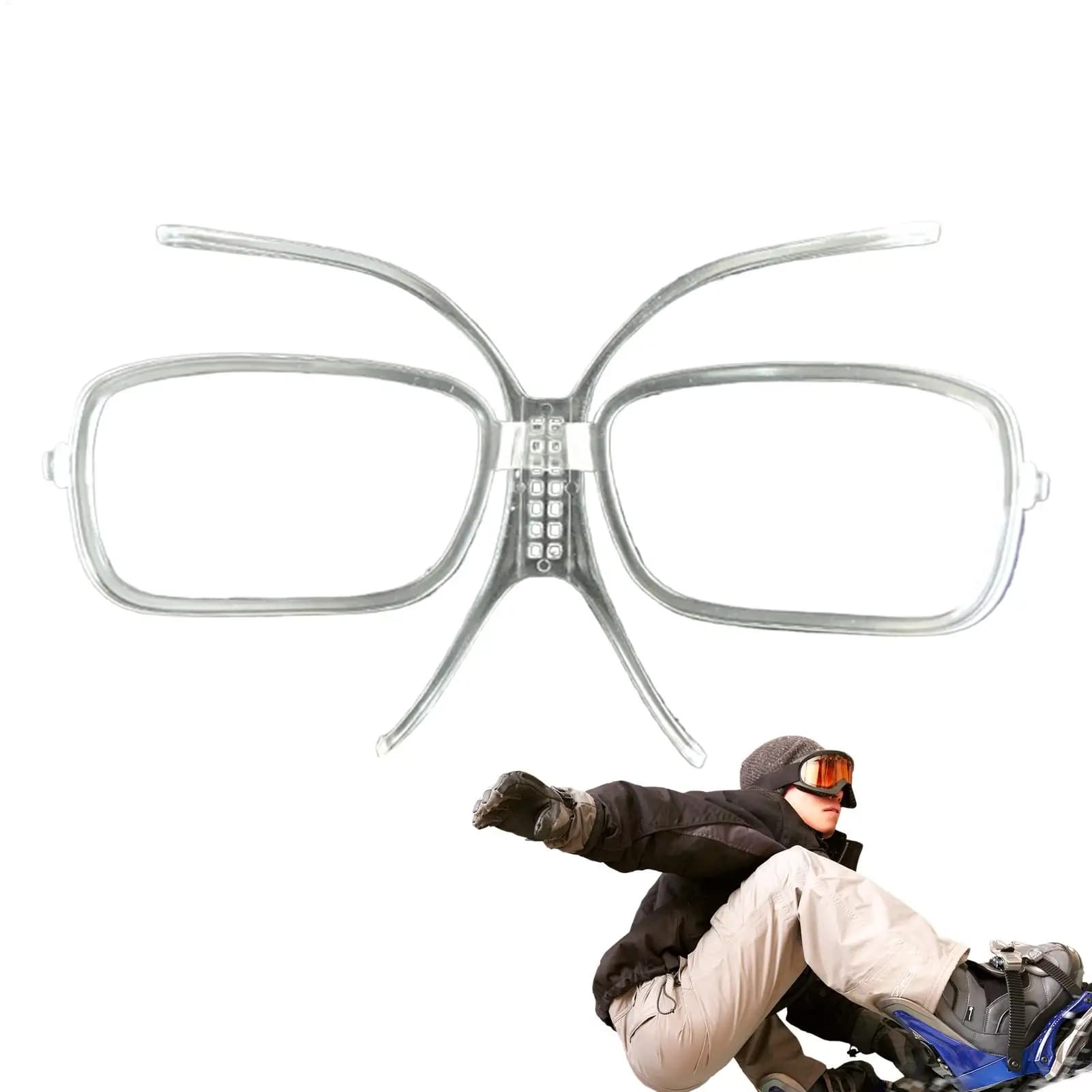 Ski Goggle Lens Insert Adjustable Ski and Snowboard Goggle Insert Adapter Flexible Bendable Inner Frame for Glasses Wearers