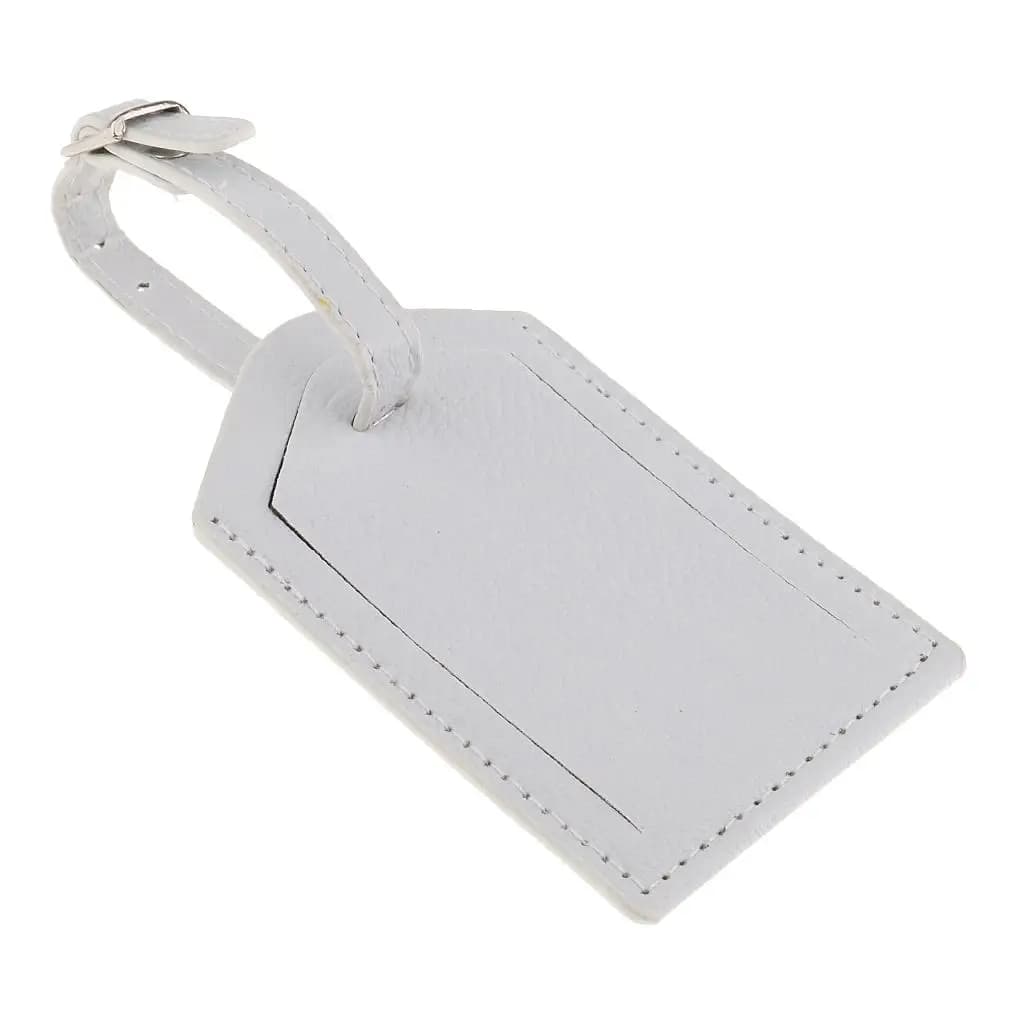 Durable PU Leather Bag Tag DIY Luggage Label Name Tag Holder for Suitcases Travel Identification