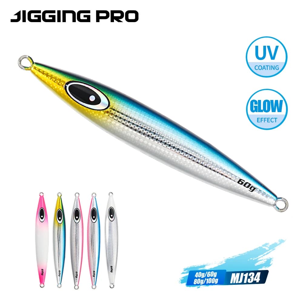 JIGGING PRO Metallo Jig Esche Da Pesca 40g 60g 80g 100g Lento Oscillazione Affondamento Jigging Richiamo Mare Richiamo di Pesca Esca Artificiale