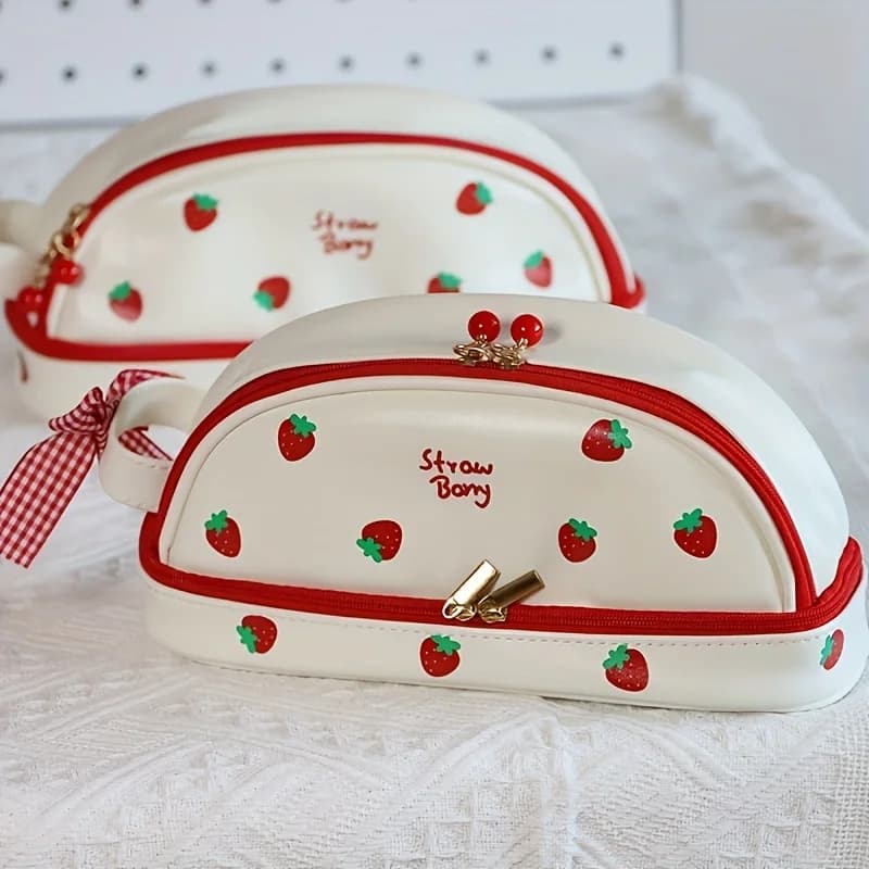 1 pezzo di simpatico astuccio per matite a doppio strato, semplice scatola di cancelleria, borsa per cancelleria di grande capacità per studenti delle scuole medie, astuccio, regalo di compleanno, regalo di Natale