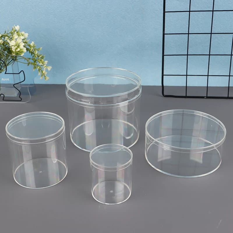 1Pc scatola di caramelle acriliche scatola di plastica trasparente rotonda per dolci scatola di cioccolatini per bomboniere per feste di matrimonio contenitori di stoccaggio