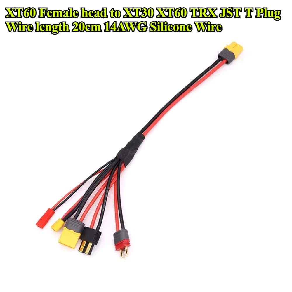 Adattatore Caricabatterie RC 5 in 1 con Connettori 4.0mm Banana XT60 XT30 TRX JST T Plug per Auto RC Drone Cavo Batteria Imax B6 B6AC