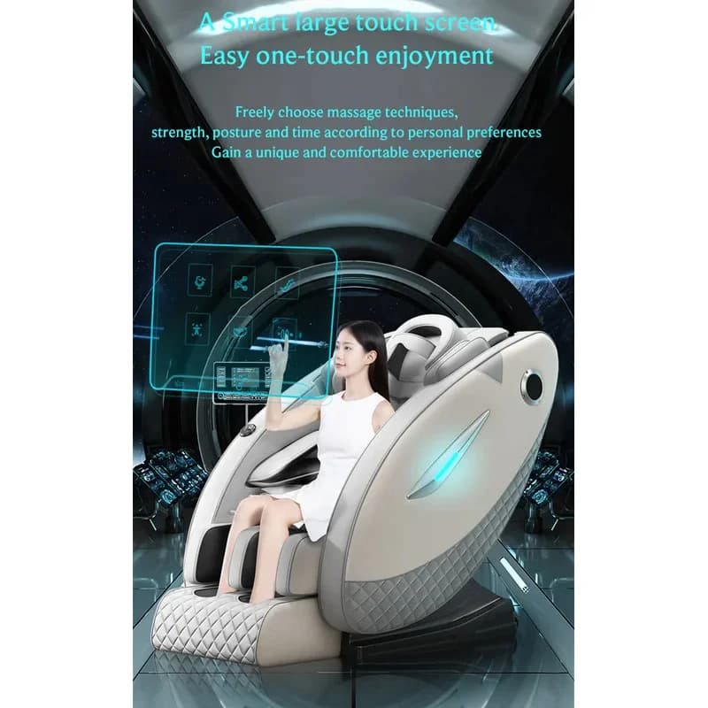 Poltrona da massaggio 4D con funzione di rilassamento completo del corpo 2025 Zero Gravity SL-Track Shiatsu con altoparlante Blu