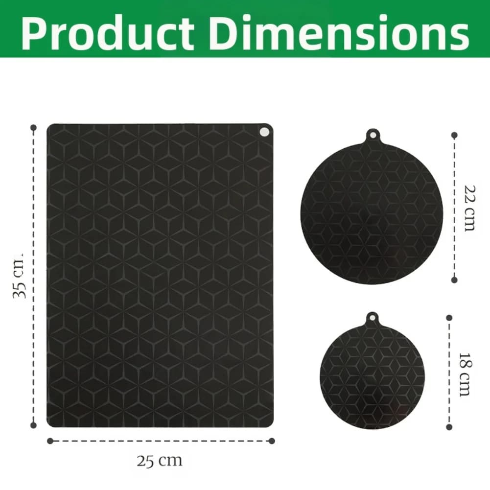Heat resistant mat for induction hob, generous size for cooking, heat diffusion technology for air fryer 35*25 cm