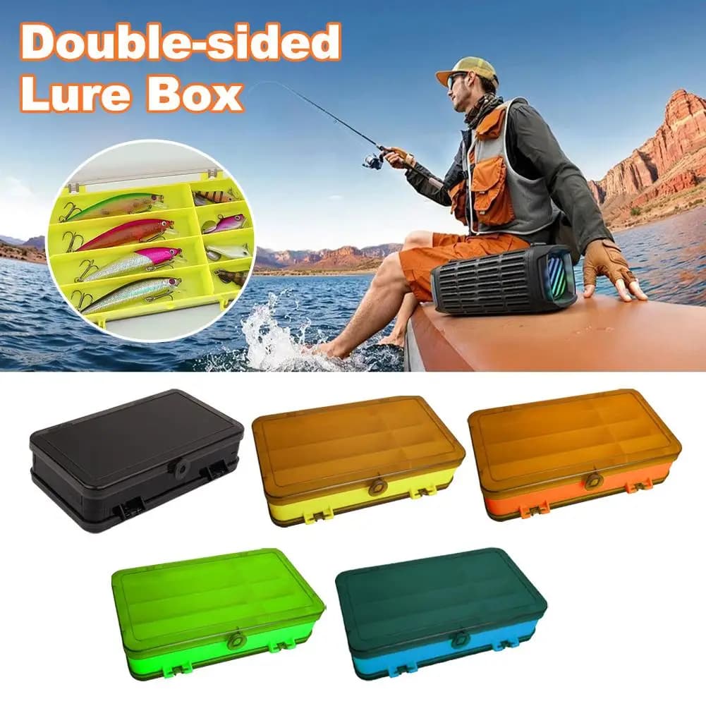 Double Face Portable Esche Box Tray for Multifunction Fishing Equipment Fishing Equipment Box with Waterproof Artificial Hard bait