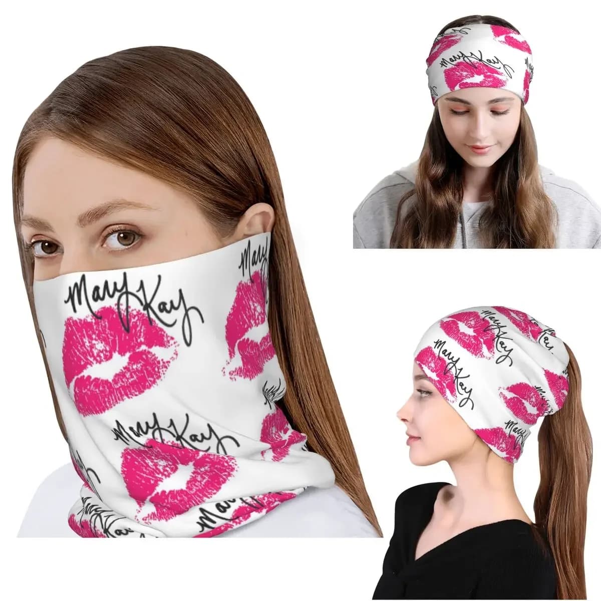 Mary Kay Cosmetics Bandana Neck Gaiter Wrap Scarf Multifunction Headwear Beanies Hat Unisex Adult Washable