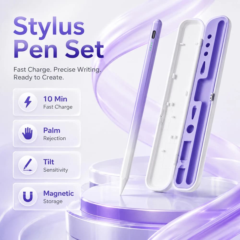 Stylus Pen for iPad 10th 11th A16 Pro Air Mini Tablet Pencil 10 Mins Fast Charge Long Battery Study Drawing Kit School Notes Use
