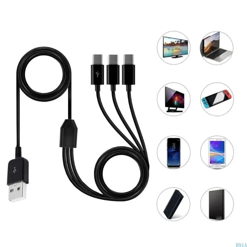M Multi USB C Multi USB sync cable, 3 in 1 charging cable with male type C for mobile phone