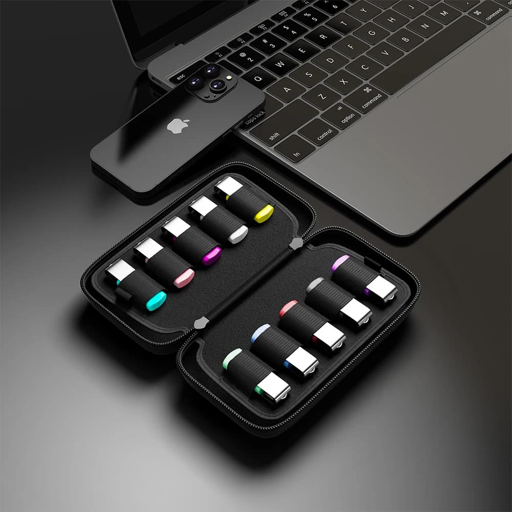 Organizer per supporto per unità per pollice Custodia USB impermeabile Custodia per unità flash USB antiurto Custodia per accessori elettronici