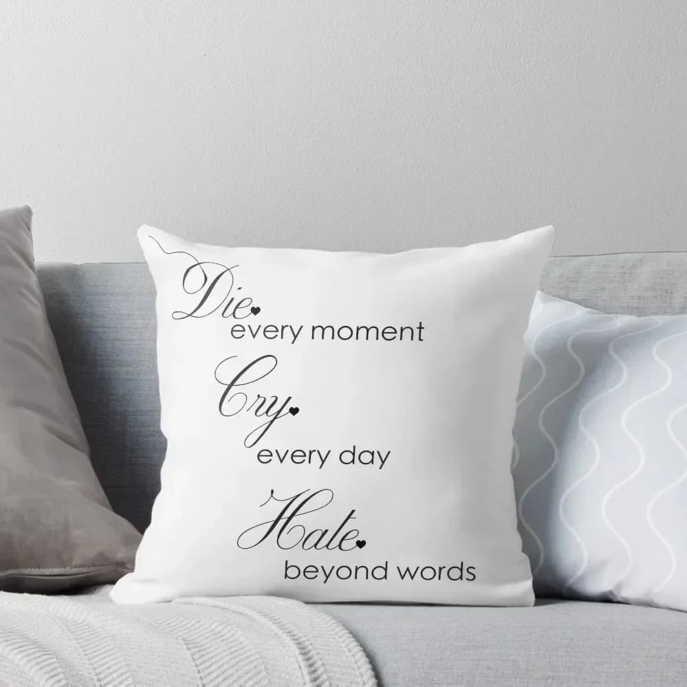 Die, Cry, Hate Children's Pillow Cushions Cover for Living Room Bearing for Girl Souls