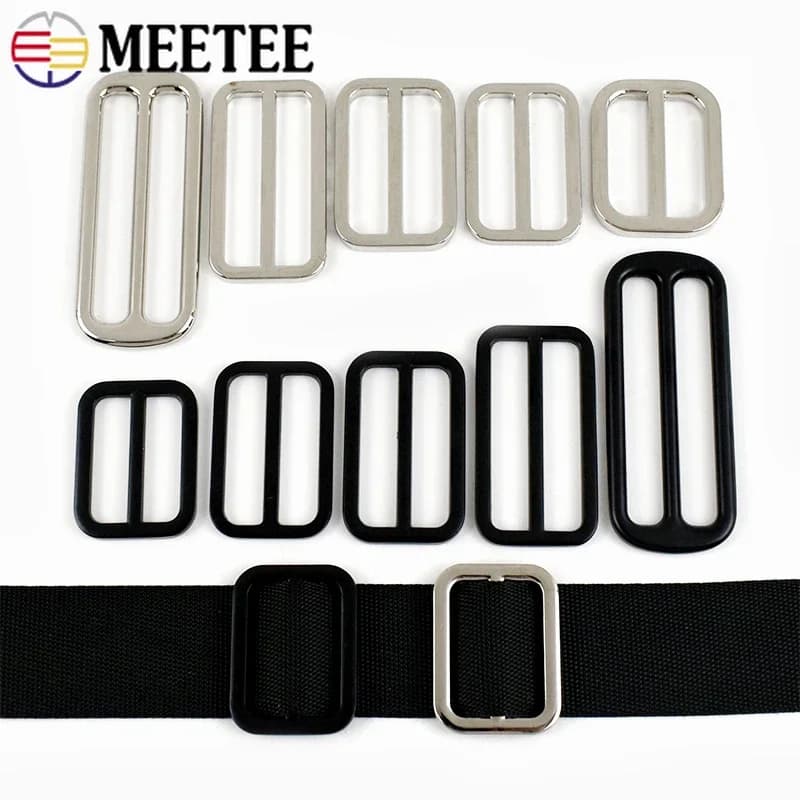 5/10 Pz 25-50mm Fibbie In Metallo per Cinghia Della Borsa Tri Glide Cursore Fibbia Tessitura Rettangolo Regolare Gancio Accessori Hardware In Pelle