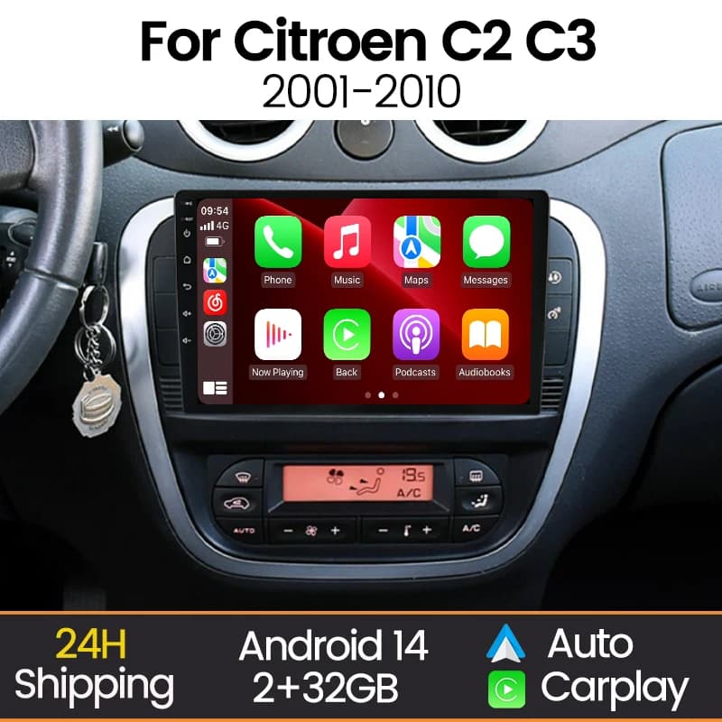 MEKEDE Android Schermo Autoradio Per Citroen C2 C3 2001 - 2010 WiFi GPS di Navigazione BT Auto Multimedia Video Player Autoradio