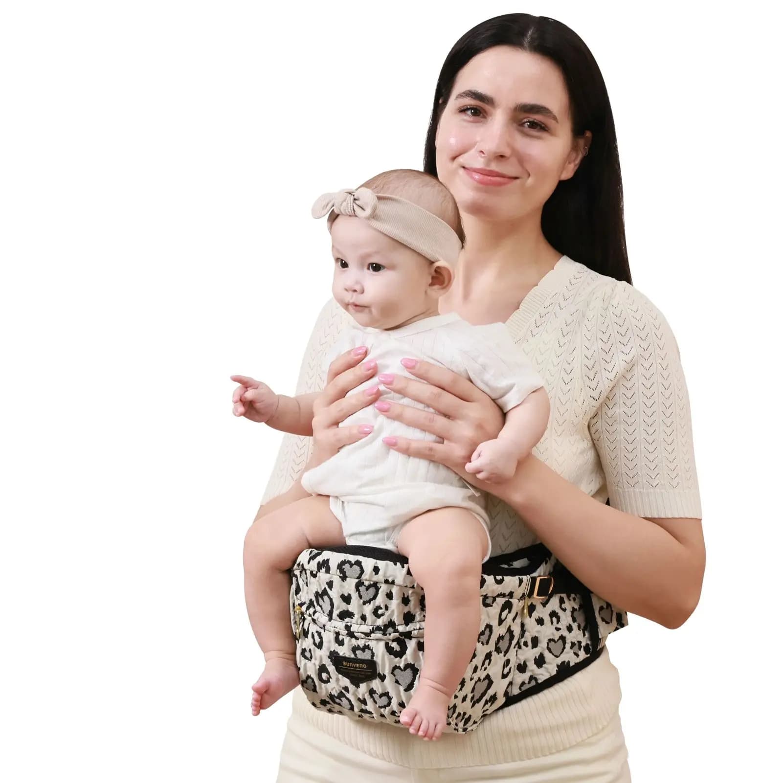 SUNVENO marsupio moda leopardo stampa vita sgabello antiscivolo superficie del sedile dell'anca per 3-36 mesi neonati e bambini piccoli