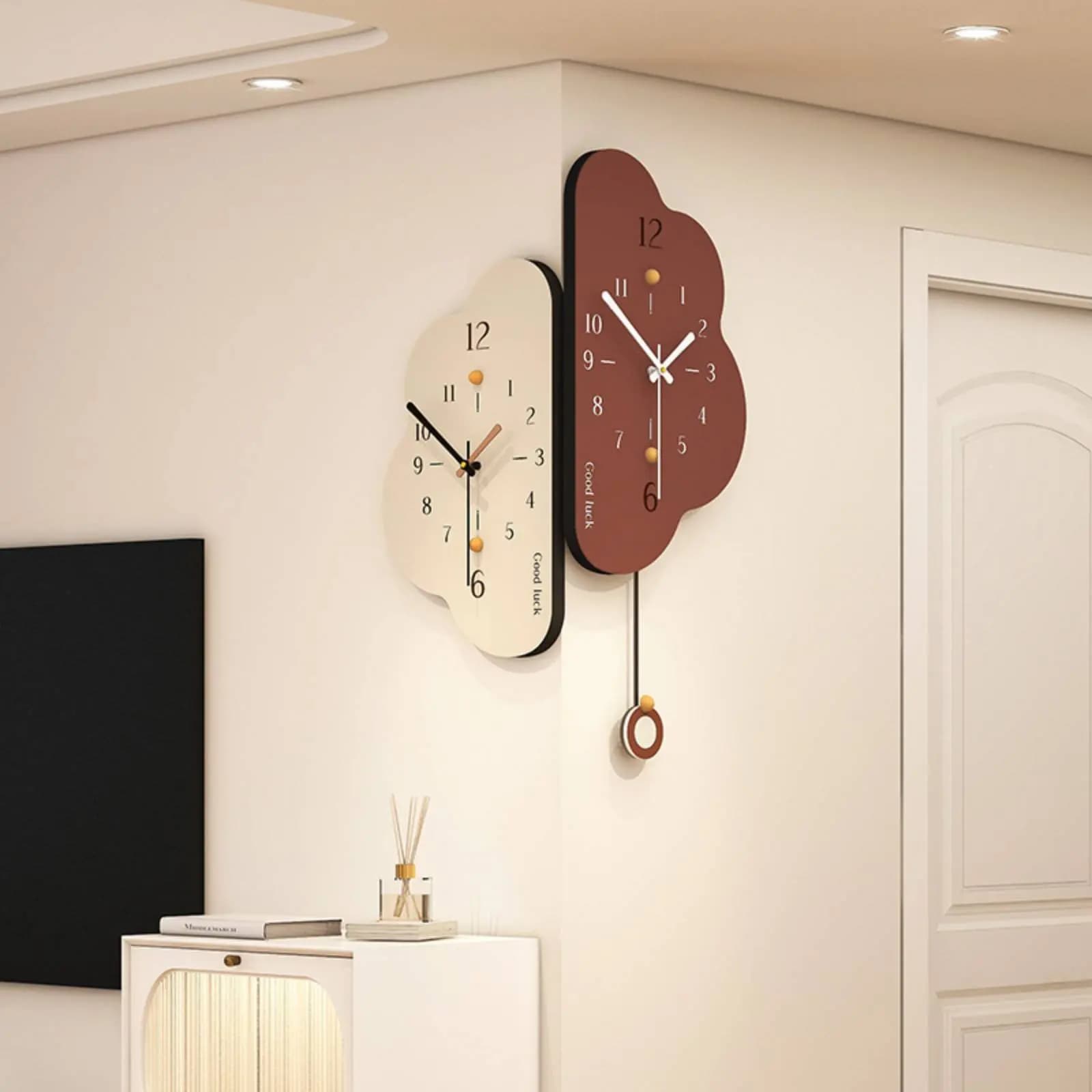 Orologio da Parete Bifacciale Facile da Installare, Decorazione per Soggiorno