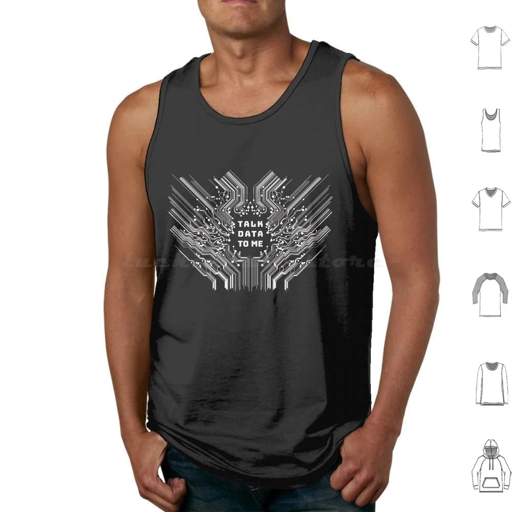Talk Data To Me-Versione bianco Canotte Canottiere Sleeveless Date Talk Pcb Circuito Psl Elettronica Arduino Icc Pcb Design