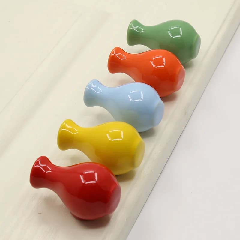 Maniglia per porta dell'armadio in ceramica colorata senza punzonatura, armadio, cassetto, vaso, maniglie a foro singolo