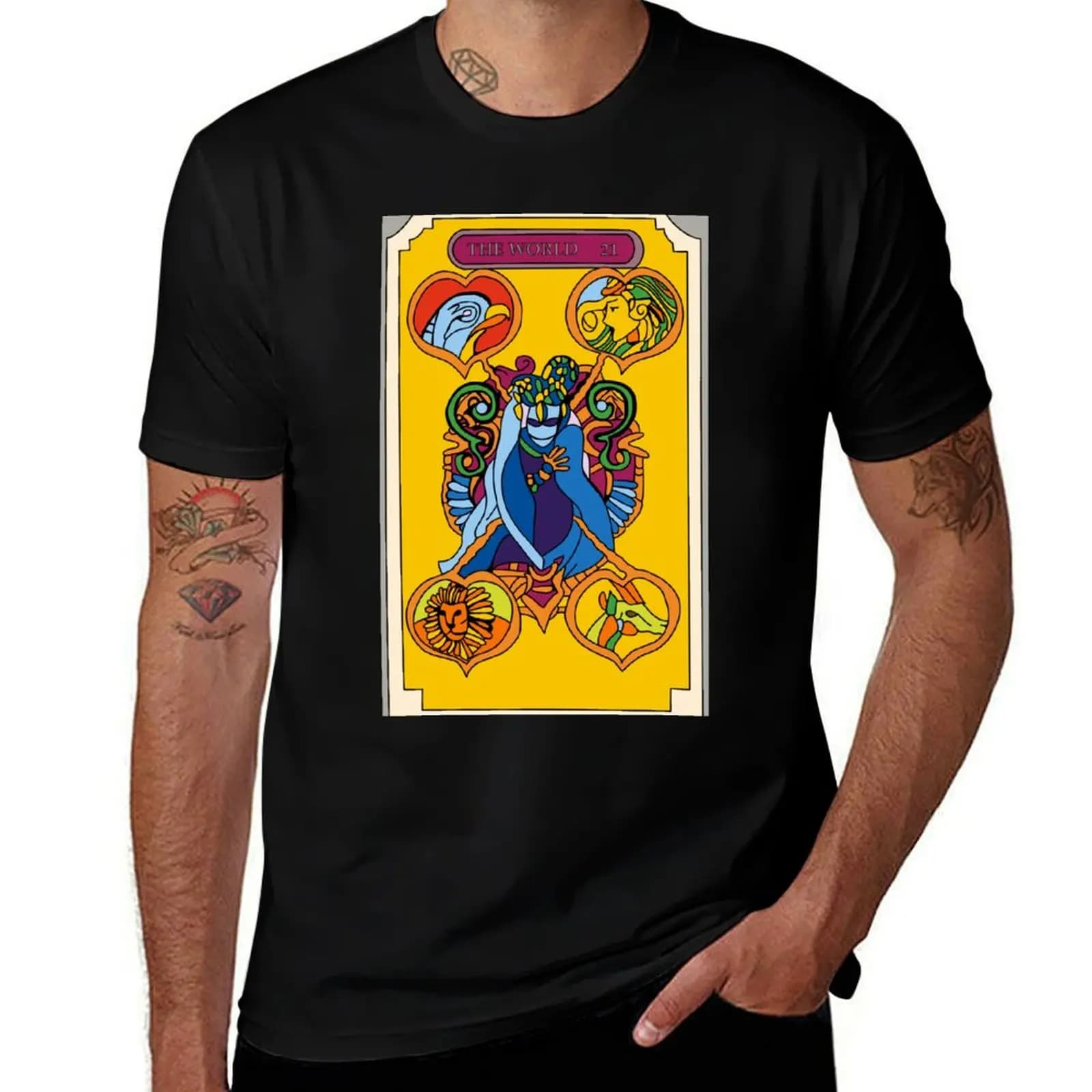 The World JoJo Tarot Card - T-shirt HD sportiva casual traspirante