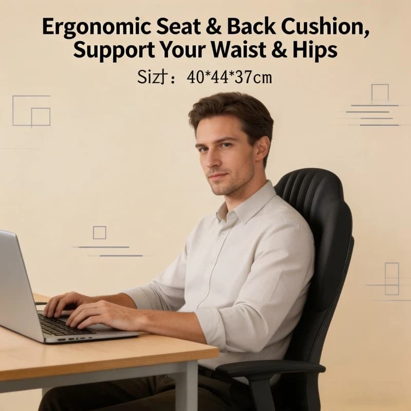 Cuscino Ergonomico in Memory Foam per Sedia da Ufficio con Supporto Lombare per Alleviare il Dolore durante Lunghi Periodi di Seduta
