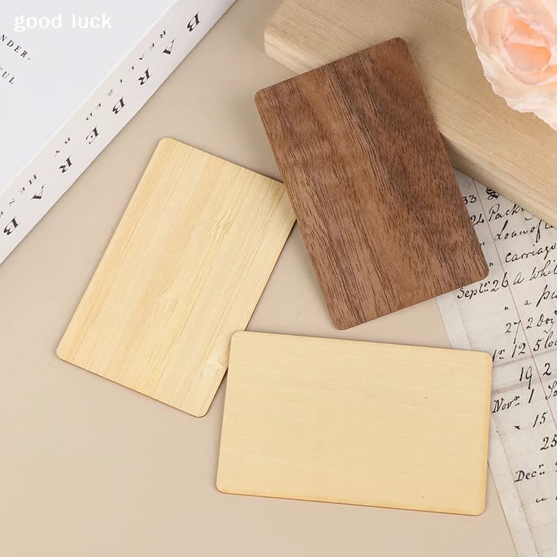 Carta NFC in Legno Vuota 13.56MHz, Tag RFID 504 Byte, Chip 215Ntag, Tessera Contactless per Riconoscimento Sociale, Carta Laser