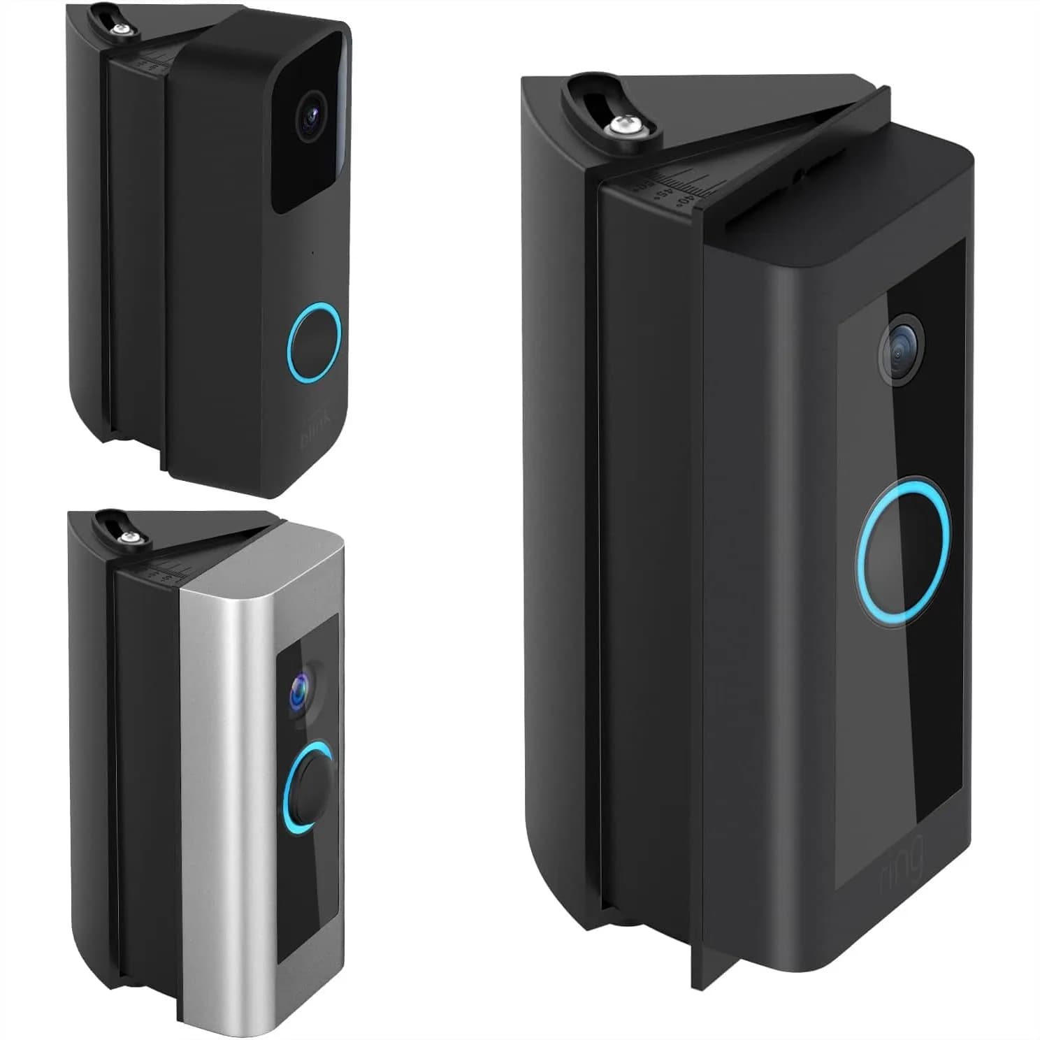 Supporto Universale Regolabile per Campanello con Angolo di Montaggio 30-55 Gradi, Compatibile con Ring Video Doorbell Wired/Pro, Blink e Google Nest
