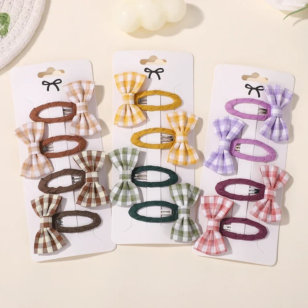 2Pcs/set cute Mini Hair Bows Hair Clips Cotton Soft Hairpin for Girl Cheer Bowknot Barrettes Children Headwear Hair Accessories