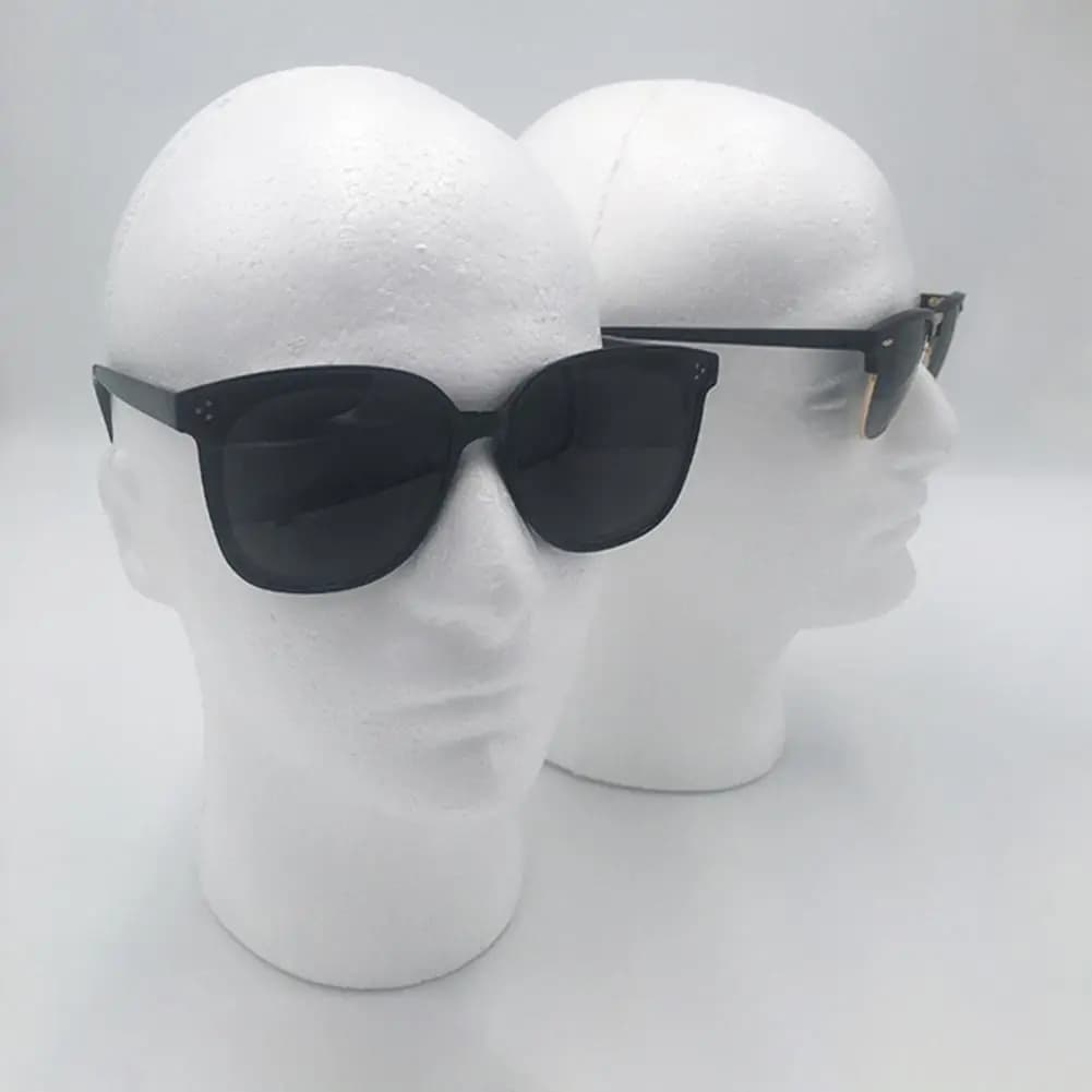 Espositore per Parrucche in Schiuma a Forma di Testa Maschile Alta, Supporto per Cappelli, Occhiali da Sole, Cuffie, Copricapi, Modello per Cosmetici 90