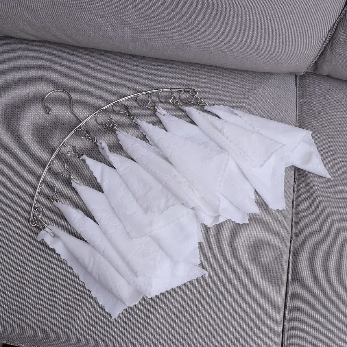 2 Pieces Stainless Steel Clothes Hanger With 10 Clips for Underwear, Socks, Bras, Diapers, Towels - Ideal for Travel and Camping