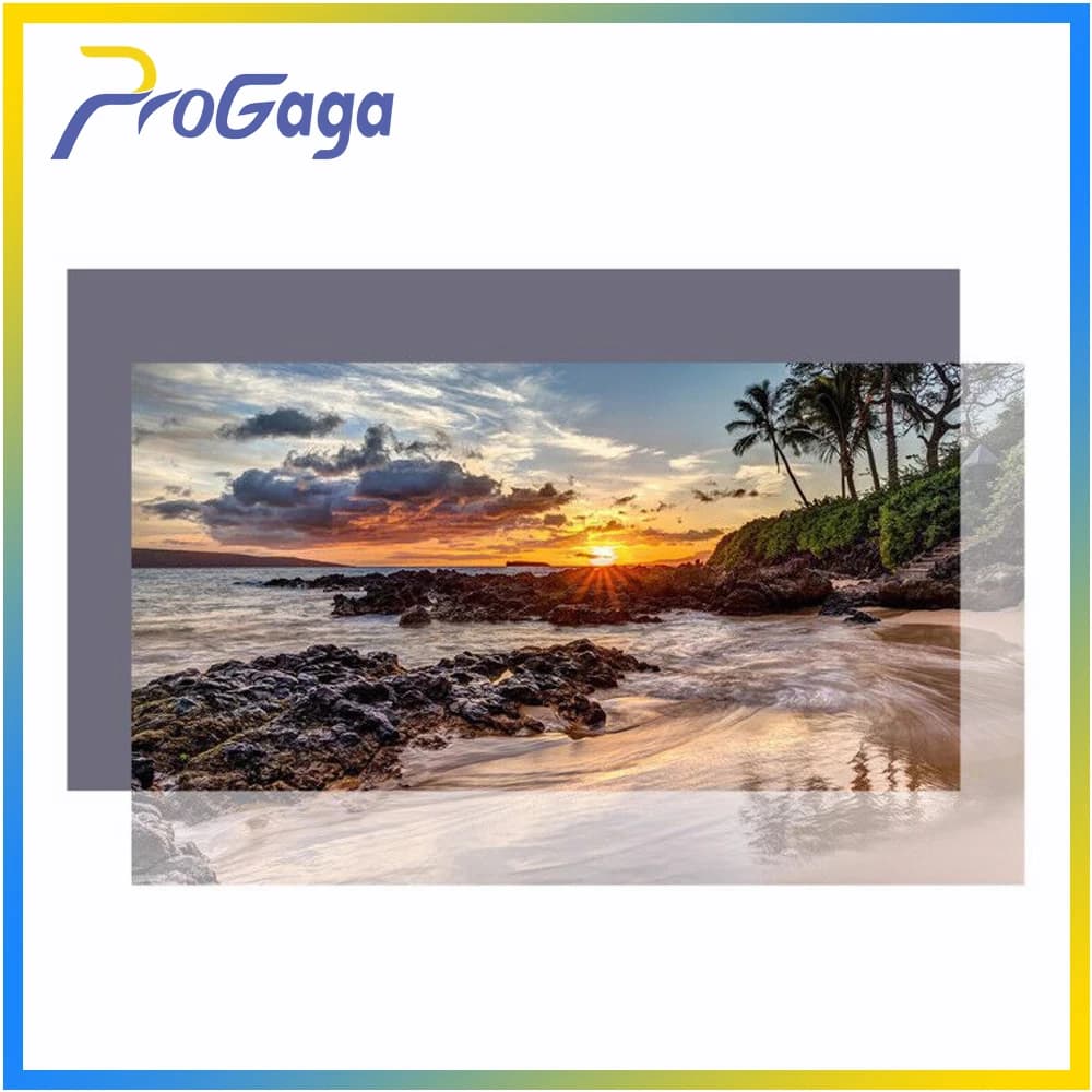 ProGaga High Brightness Projector Screen 16:9 Reflective Fabric Cloth Screen for Espon BenQ XGIMI GA9 Projection