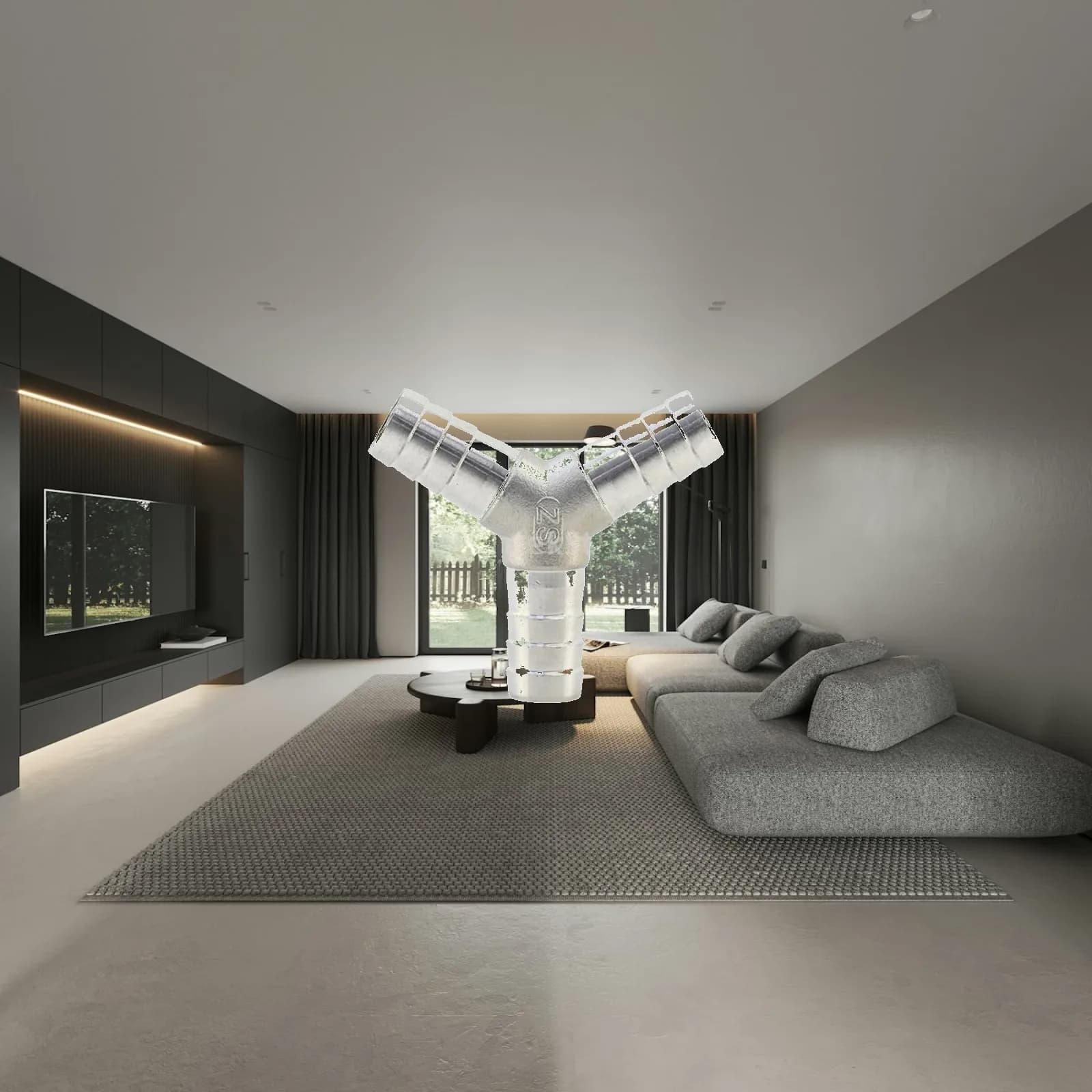 Y Shaped Hose Connector Stainless Steel Garden Pipe Splitter Barb Fitting for Water Fuel Gas Oil Pipe Connection