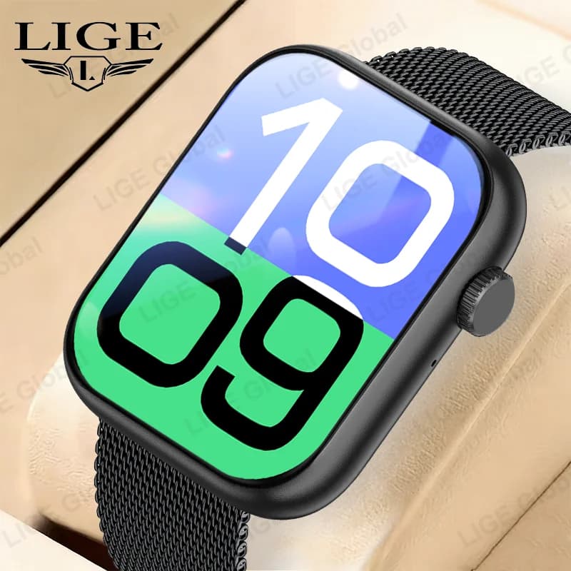 Smartwatch LIGE con Display HD da 1,83 Pollici, Dynamic Island, Chiamate BT, Funzioni Sportive, Impermeabile IP68, Monitoraggio dell'Ossigeno nel Sangue e della Salute
