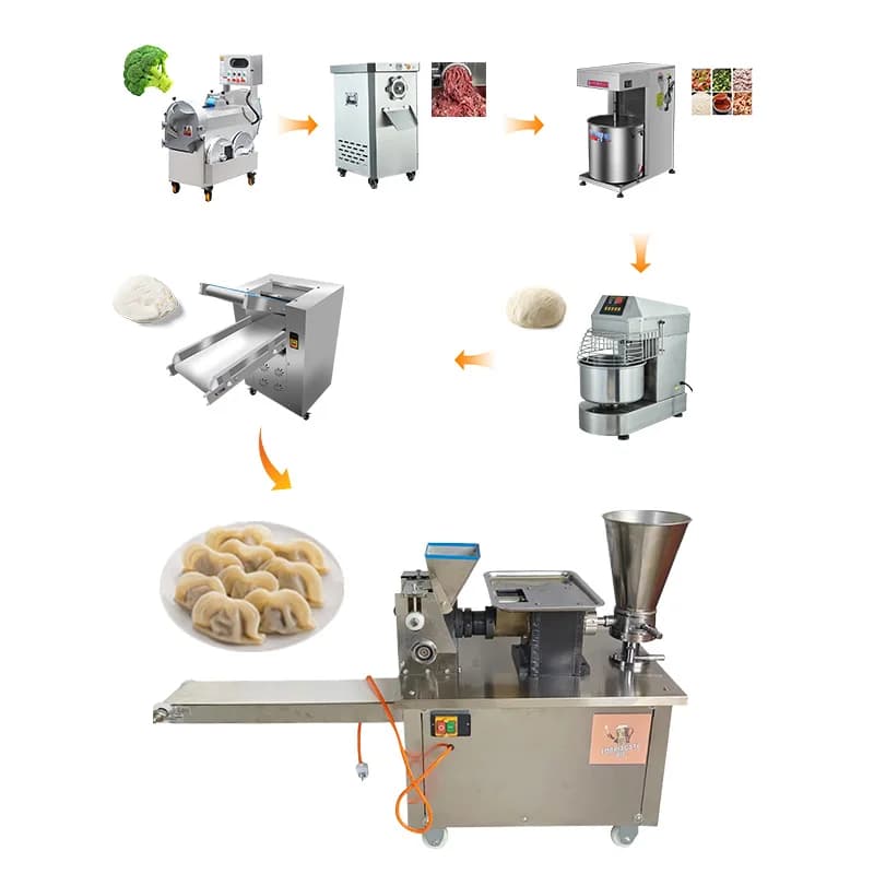 Automatic dumpling production line, curry pie and samosa machine, pasta machine