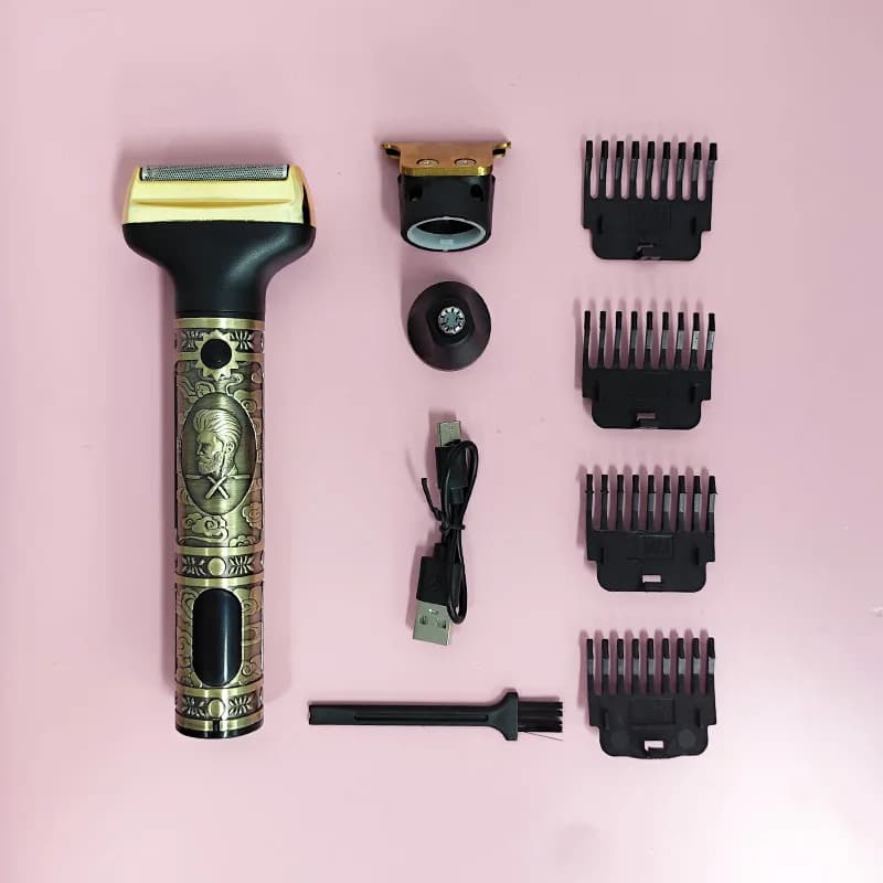 Set Completo per la Bellezza Maschile: Regolabarba Elettrico e Rasoio per Peli Inguinali - Kit Depilazione Corpo Uomo