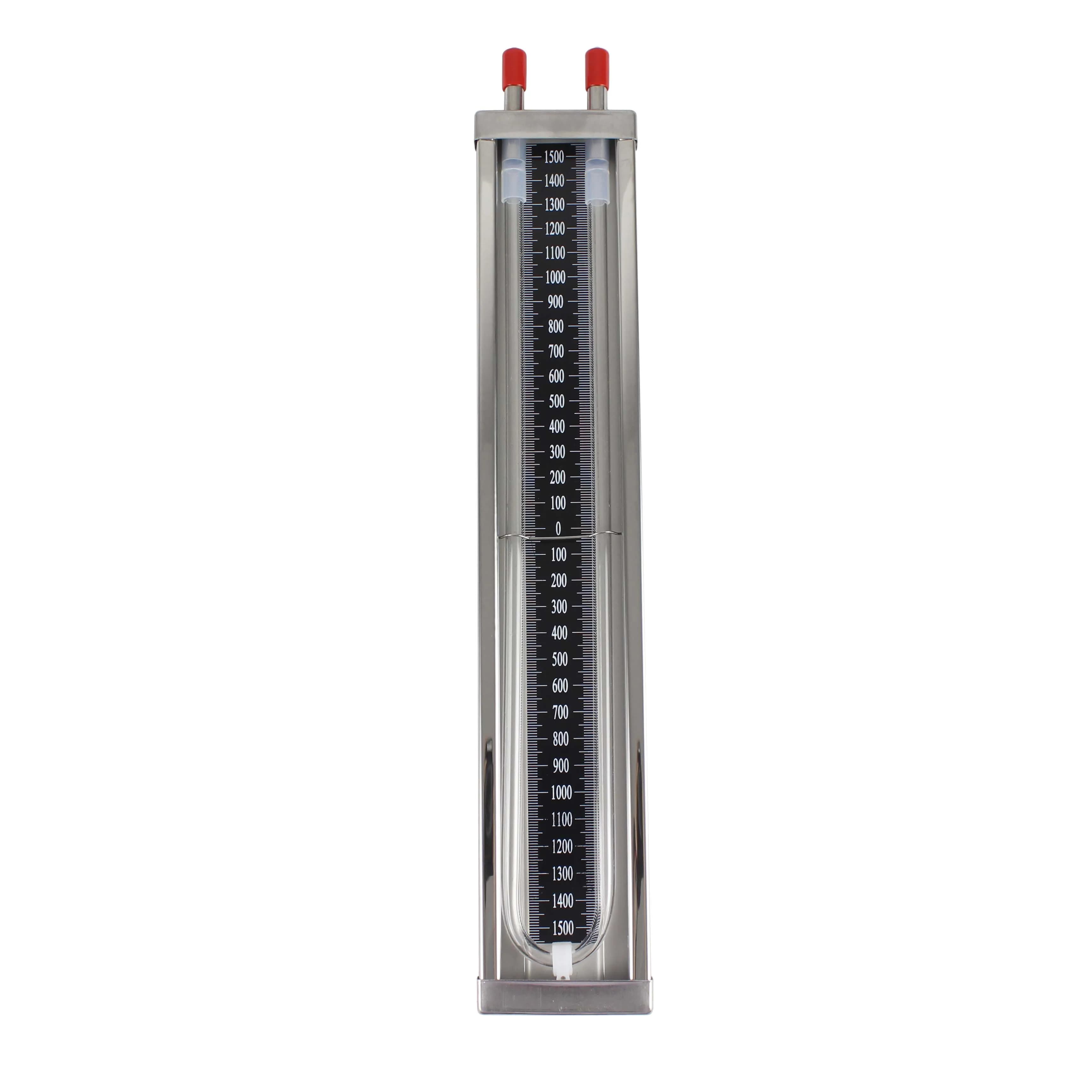 Manometro per tubo di vetro organico a forma di U Manometro per colonna d'acqua liquida in acciaio inossidabile Manometro differenziale