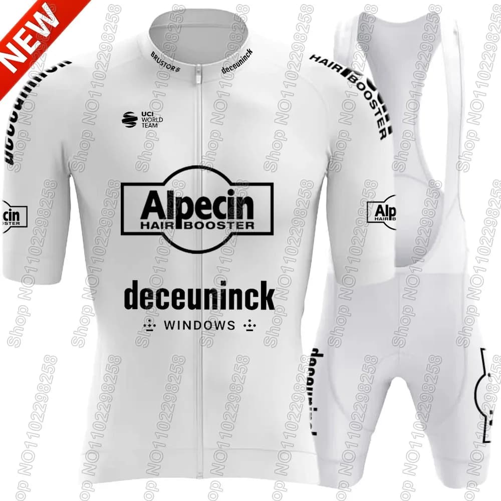 Maglia da ciclismo bianca Alpecin Deceuninck Team 2025 Set Abbigliamento da bicicletta Camicie da bici da strada Tuta Pantaloncini con bretelle da bicicletta MTB Ropa Maillot