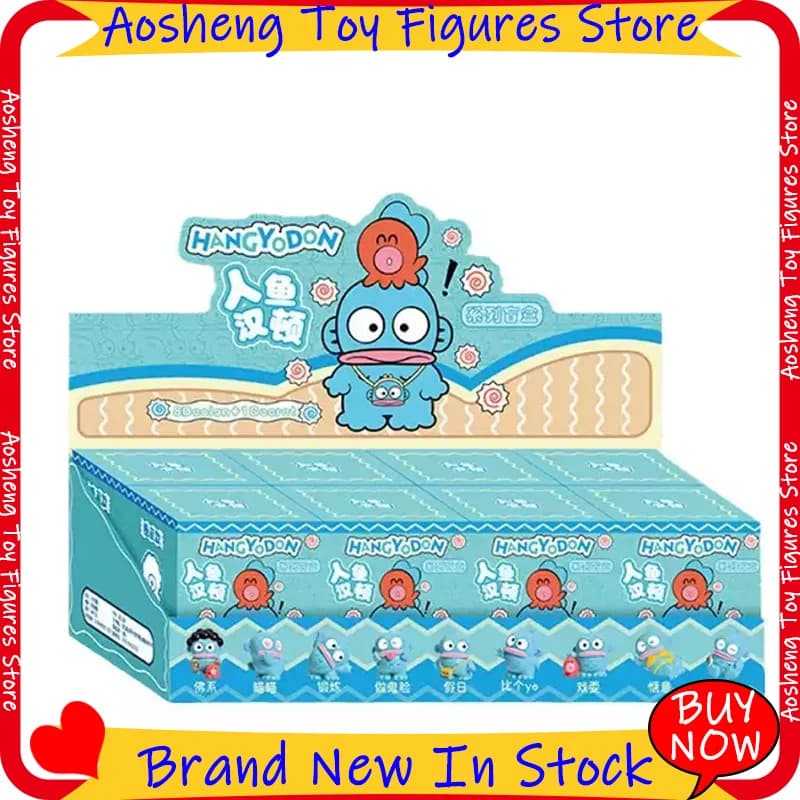 Hot 8pcs Mermaid Hangyodon Blind Box Big Mouth Fish Anime Figure Desktop Decoration Surprise Gift Mystery Blind Box