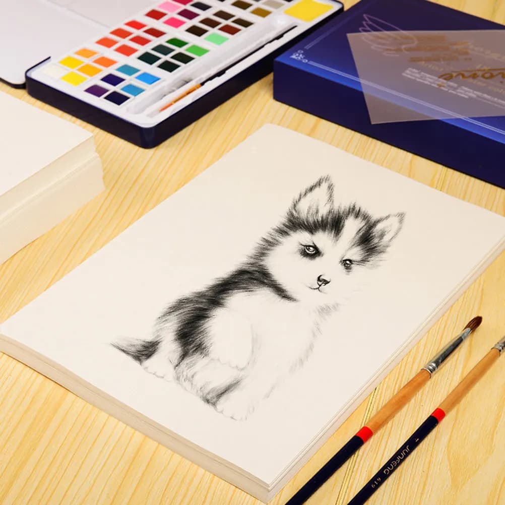 40Sheets Drawing Paper Slightly Yellow Recycled Art Sketch Paper Smooth Surface for Pencils Pens Ink Crayons Pastels Watercolor