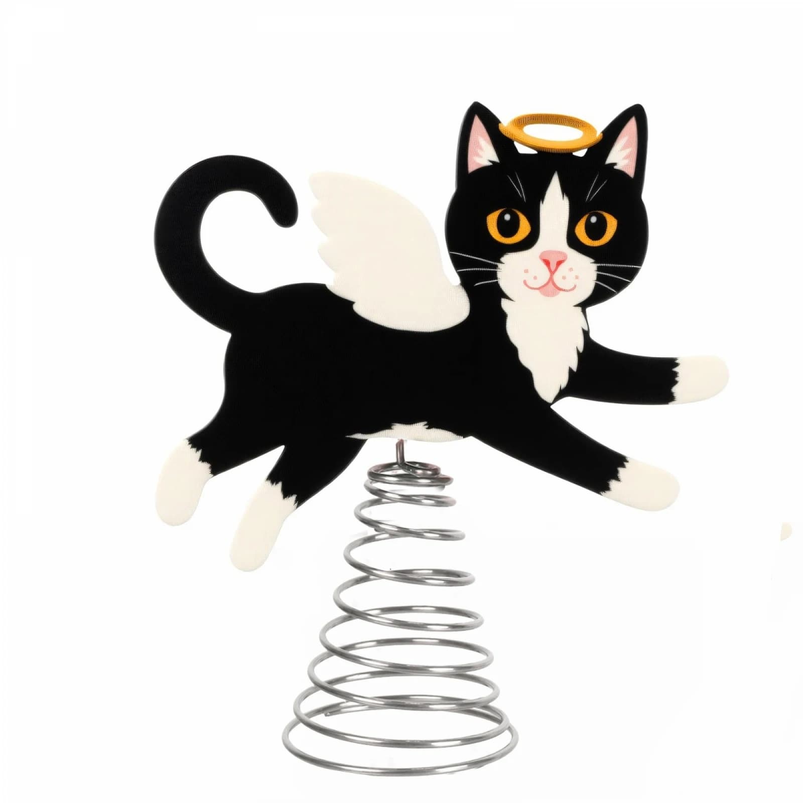 Christmas Tree Toppers Cute 2D Flat Angel Cat Figurine for Party Supplies