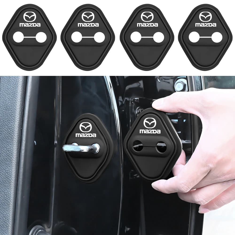 4 pezzi protezione serratura porta in silicone copertura chiusura serratura porta in silicone per Mazda 3 Bk 6 Gh CX-5 CX30 MX-5 2 5 CX-3 GJ GL CX-8 MS RX-8