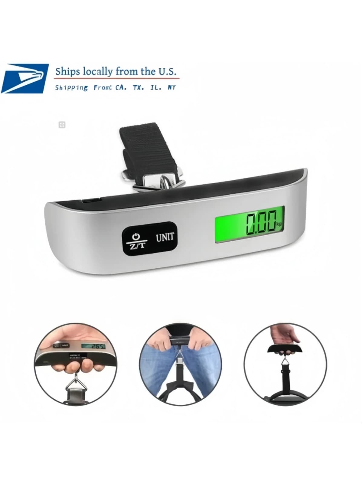 Portable Digital Luggage Scale High Precision Non-Slip Travel Suitcase Weight Tool