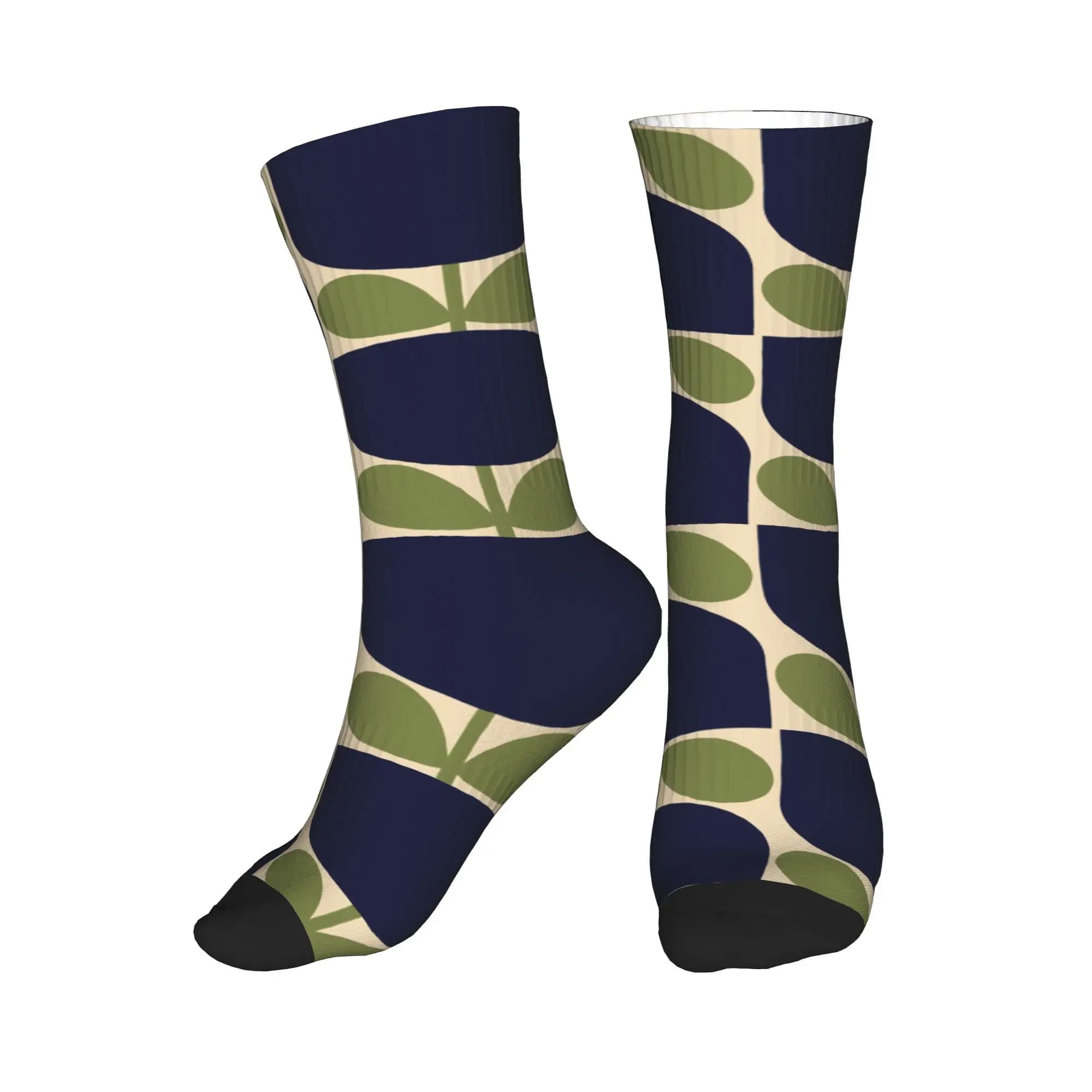 Harajuku Mid Century Scandinavian Flowers Orla Kiely Men's and Women's Socks with Warm 3D Printing and Sports