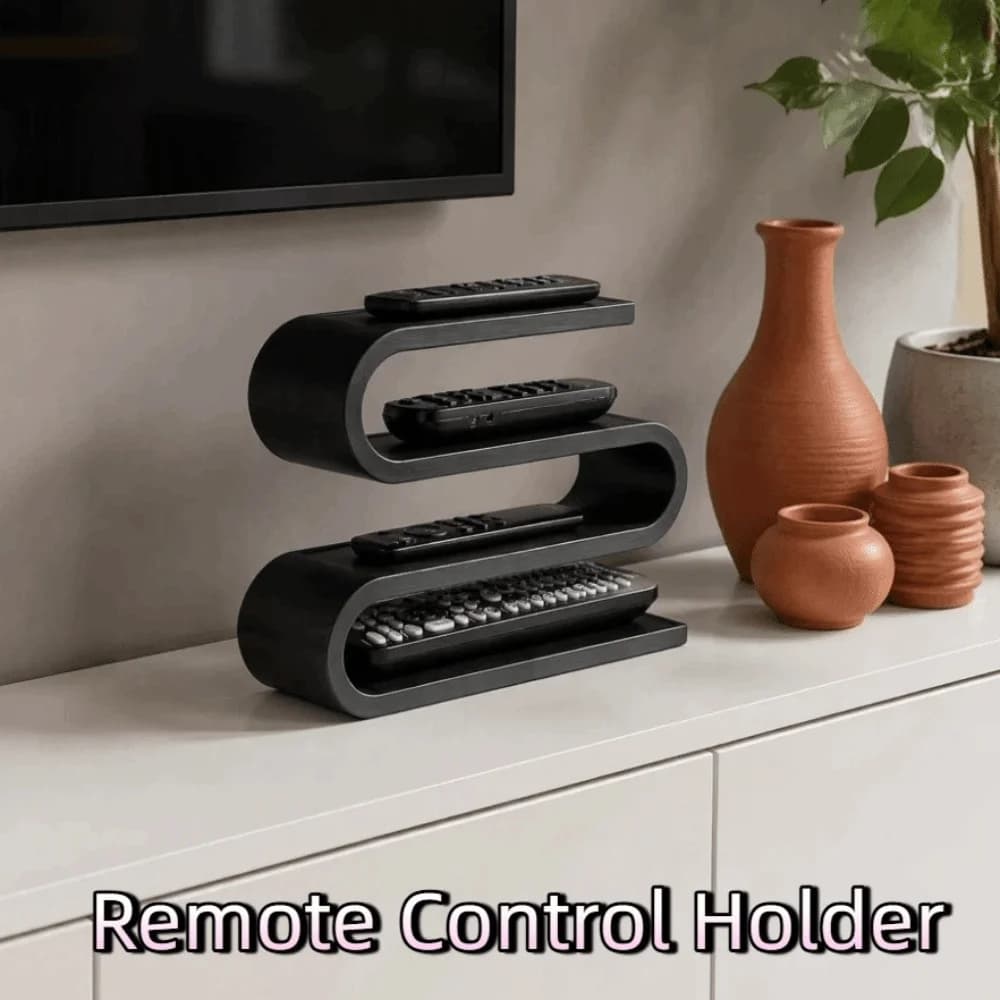 3D Printed Remote Control Holder Multi-slot Multi-layer S Shape Desk Storage Rack Curved Design Sleek Desk Organizer Home Use