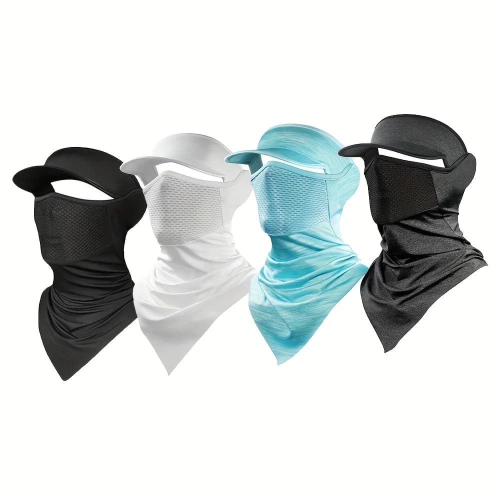 cappello maschera per il viso traspirante estivo Visiera per bicicletta 2 in 1, adatta sia per uomini che per donne, visiera per il collo all'aperto per tutte le stagioni