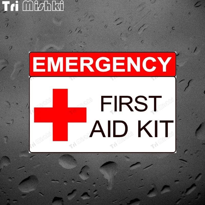 Tri handle ki W1181 adesivo di sicurezza Kit di pronto soccorso di emergenza adesivo per auto decalcomanie in PVC adesivo per moto su scatola per porta per Laptop per auto