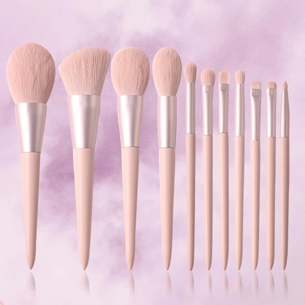 11 pcs Set of Makeup Brushes Vegan Eyebrow Eyebrow Eyelashes Synthetic Hair Bottom Brush Tools for Make-up for Women