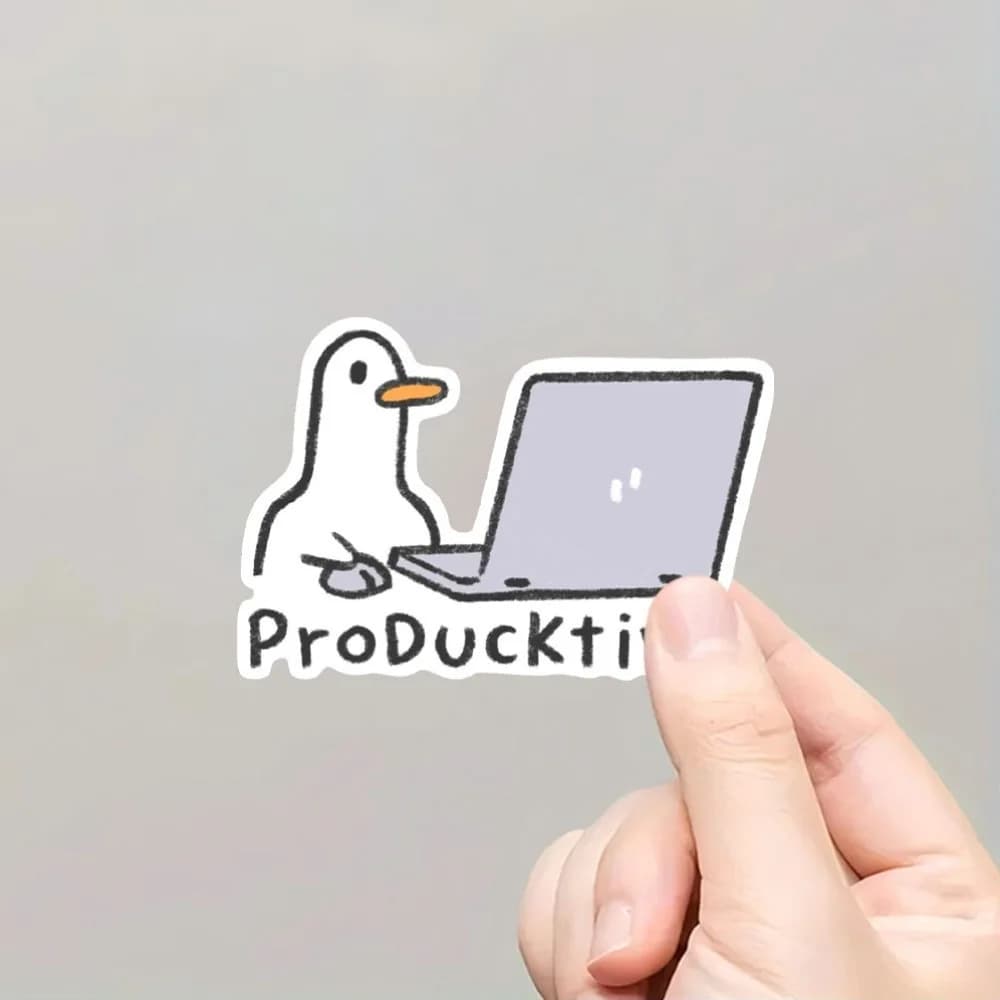 2 pezzi di adesivi per laptop con oca carina, decalcomanie per laptop rimovibili, adesivi impermeabili, decorazione per computer portatile, regalo per adulti