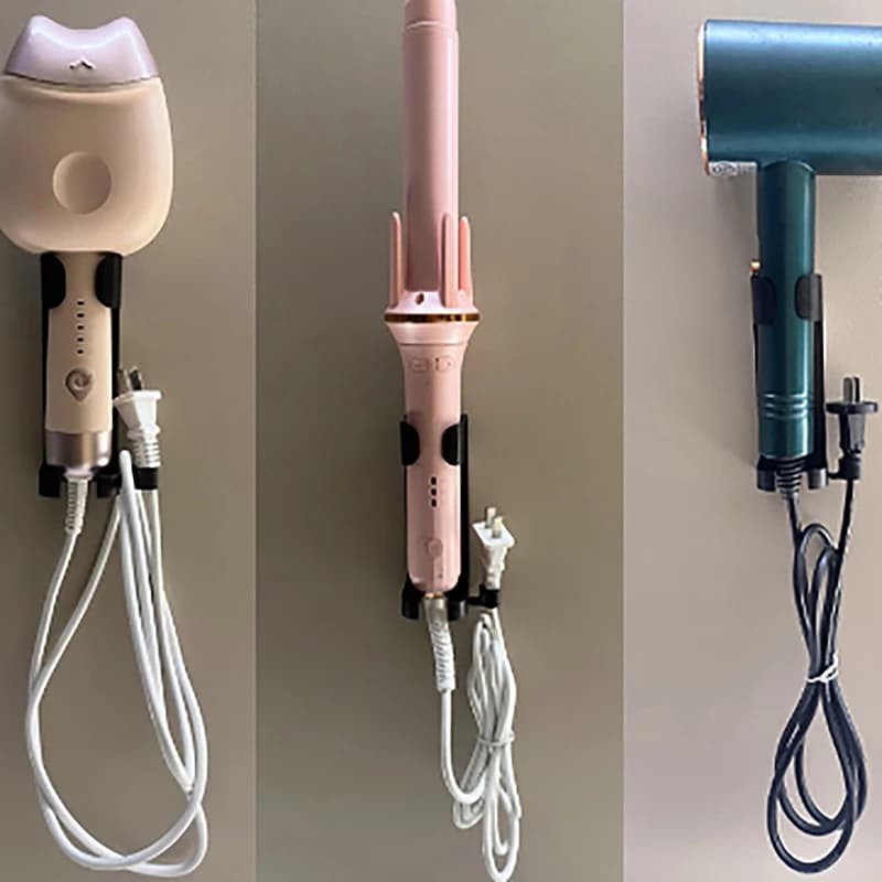 Support for plate for curlers, iron curler bracket, aluminium hair dryer organizer wall mounted for bathroom home accessories