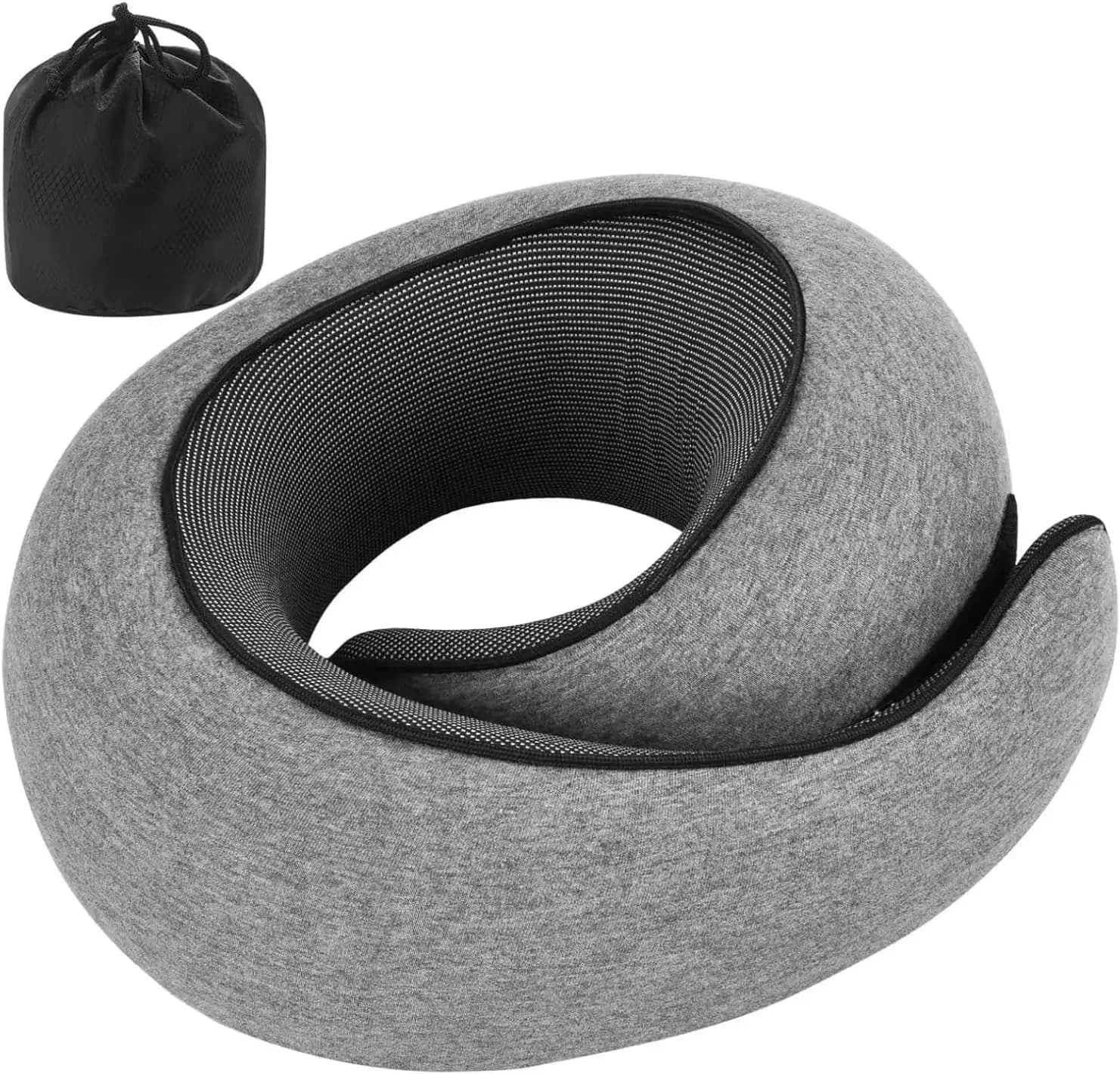 Cuscino da Viaggio Pieghevole in Memory Foam per Aerei, Auto e Casa - Design a U Regolabile, Leggero e Portatile