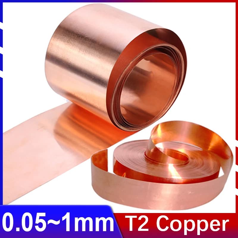 Copper Belt T2 Pure Red Copper Ultra-thin Copper Sheet Copper Sheet Roll Thick Plate Conductive Heat Sink With Grounding Not Brass 1M