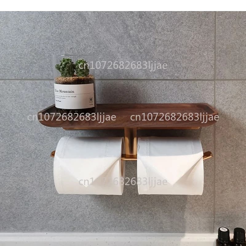 Walnut Wooden Paper Towel Rack Roll Tissue Holder Holders Storage Containers Household Toilet Racks Bathroom Shelves